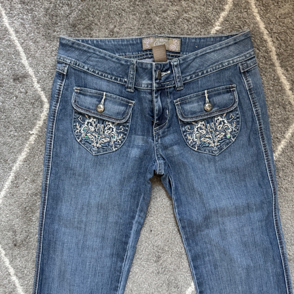 Candie's Blue Flare Jeans with Embroidered Pockets